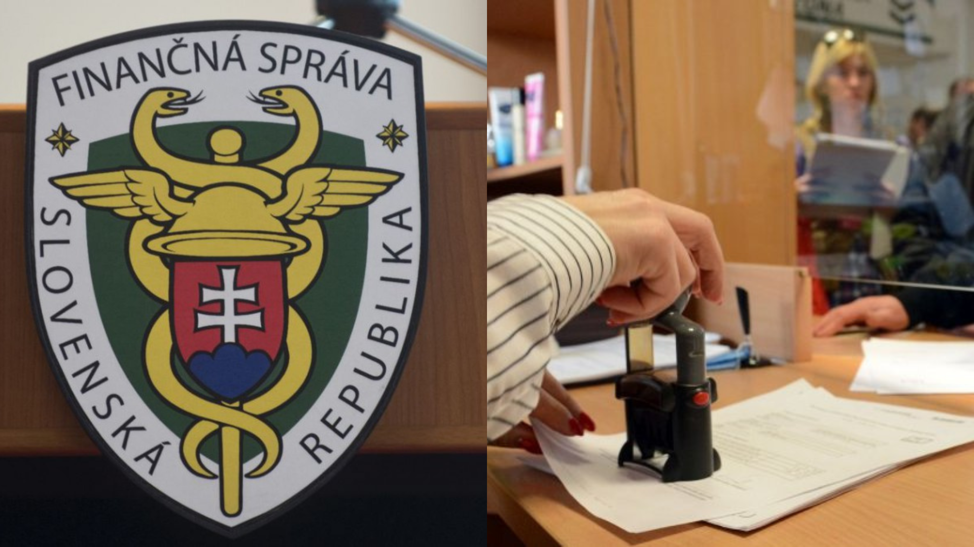 Na snímke logo finančnej správy a úrad