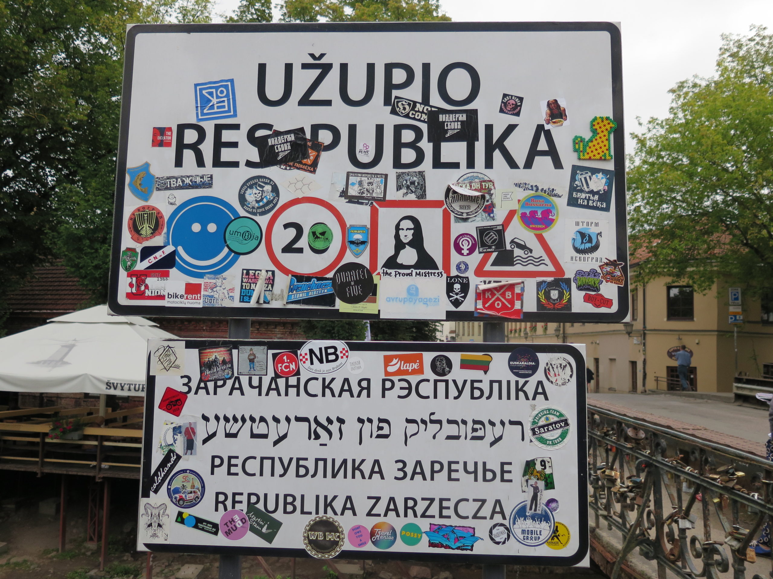 Hraničná tabuľa do nezávislej republiky Užupis