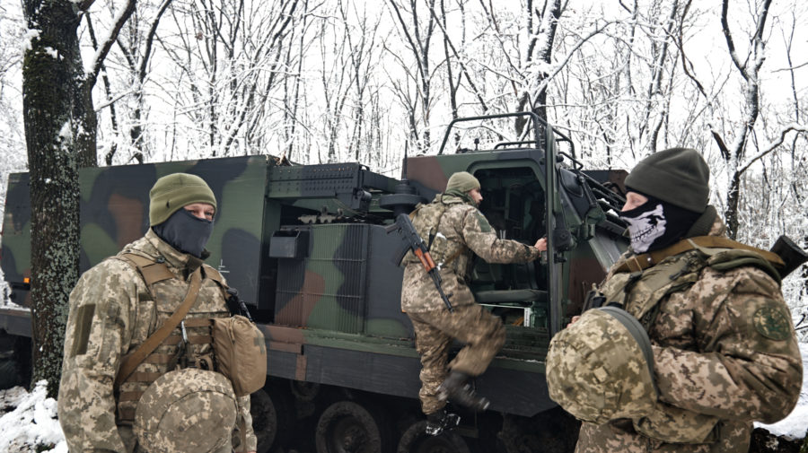 Ukrajinskí vojaci a zima