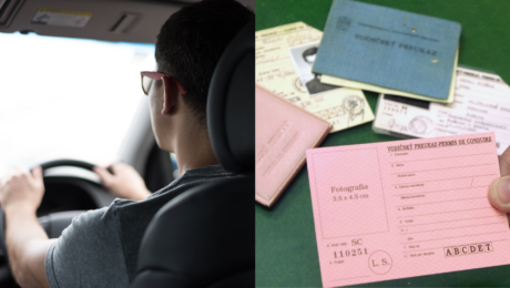 Muž za volantom a vodičský preukaz