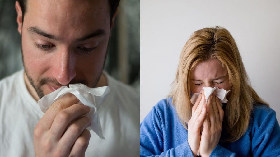 Muž a žena s chrípkou