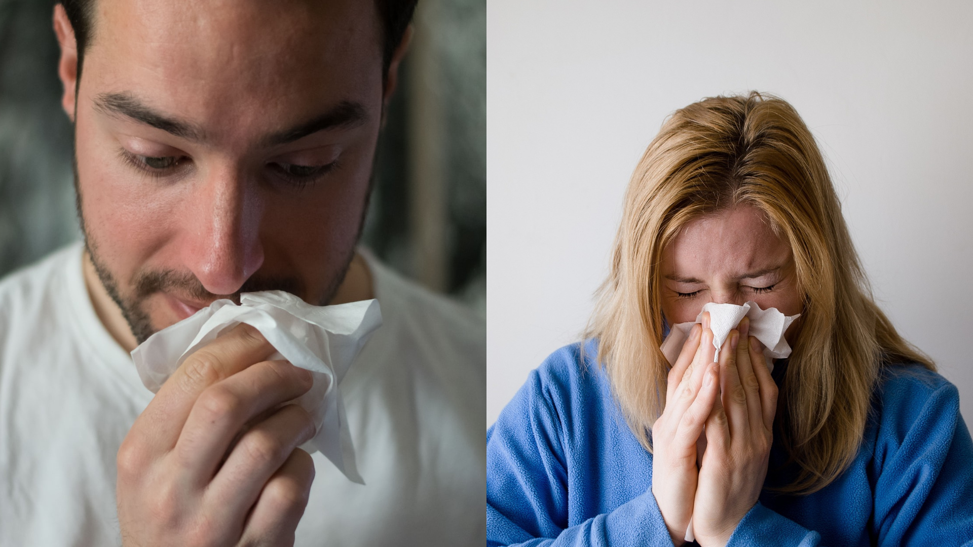 Muž a žena s chrípkou