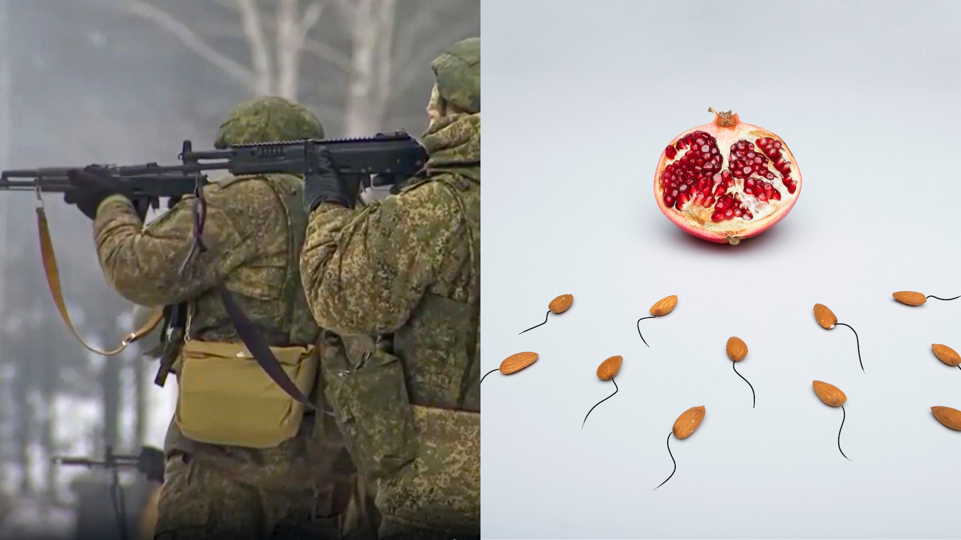 Vojaci na cvičení a spermie