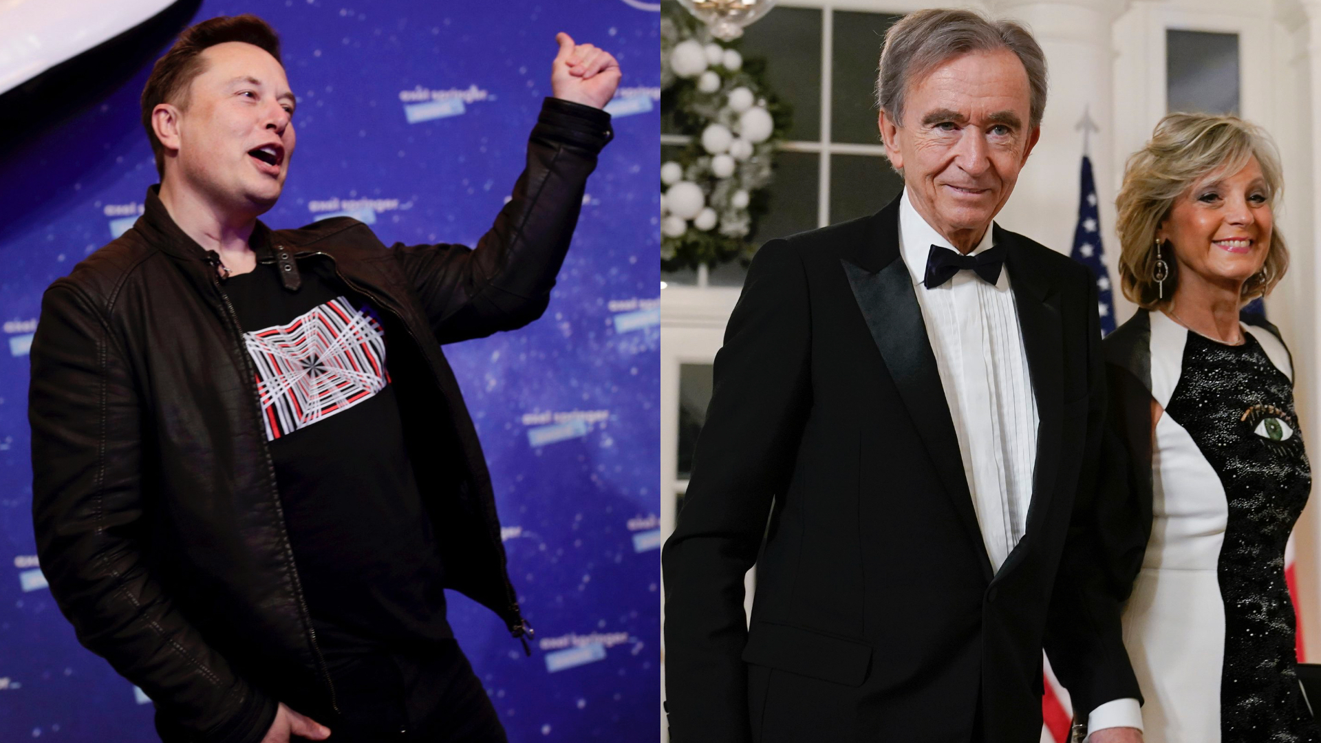 Elon Musk, šéf Tesly, majiteľ Twitteru, generálny riaditeľ značky Louis Vuitton Bernard Arnault