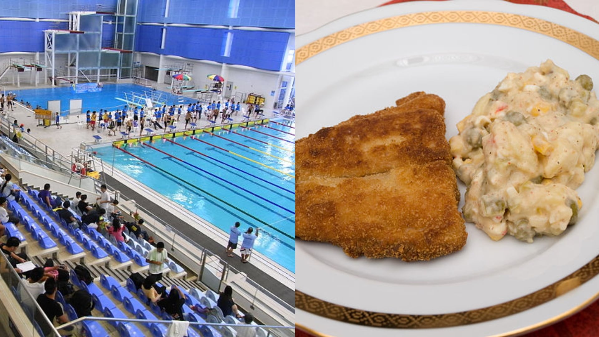 Na snímke je bazén a vysmážaný kapor.