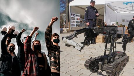 Na snímke sú protestanti.