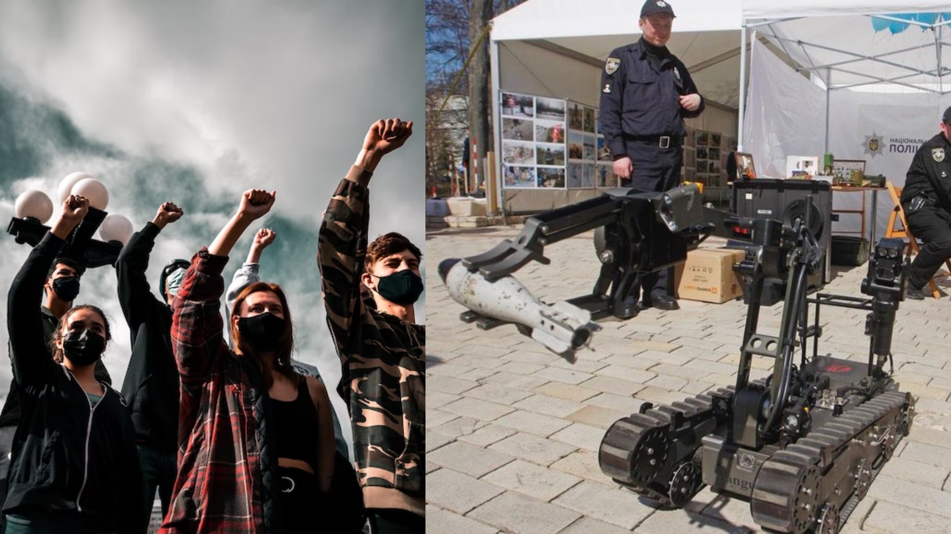 Na snímke sú protestanti.