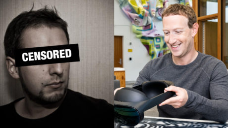 Meta blokuje citlivý obsah. Muž s napísom censored a mark Zuckerberg
