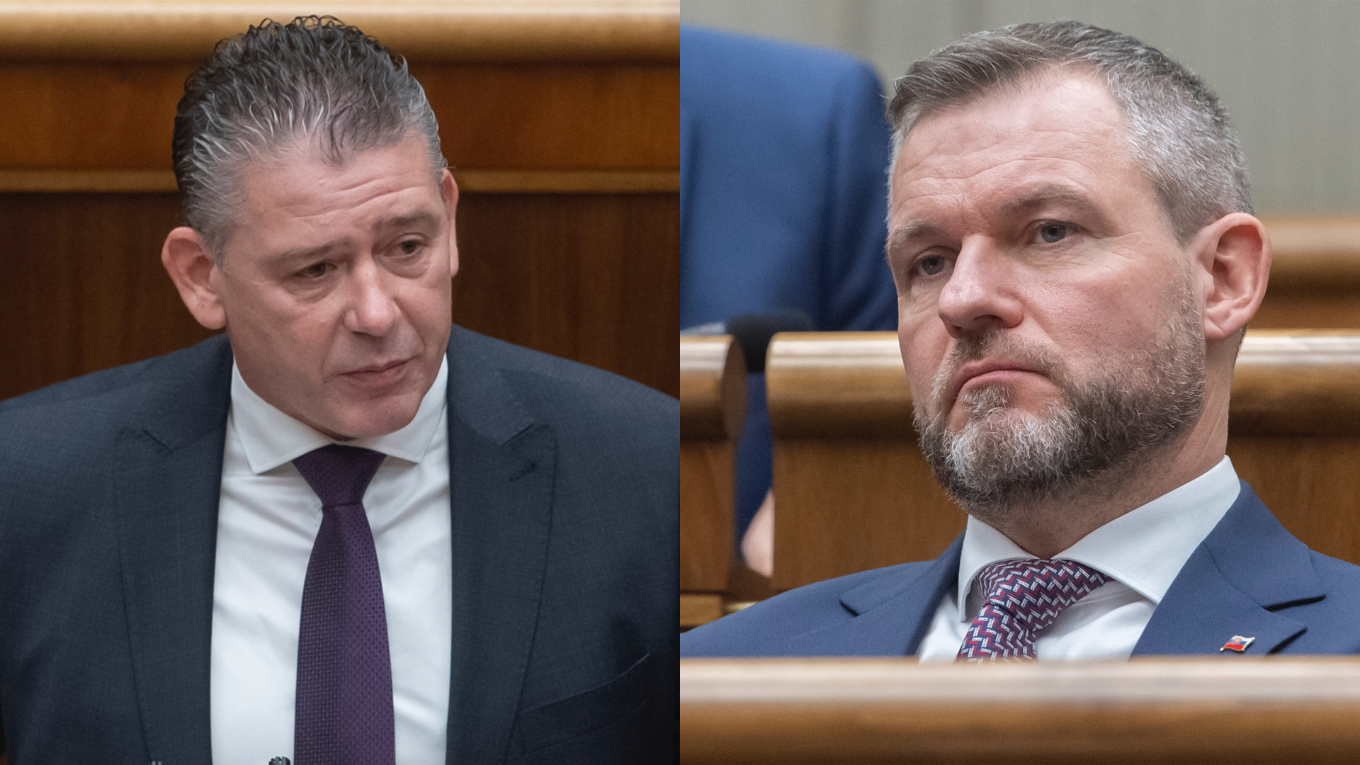 Na fotografii minister vnútra Roman Mikulec a predseda strany Hlas Peter Pellegrini
