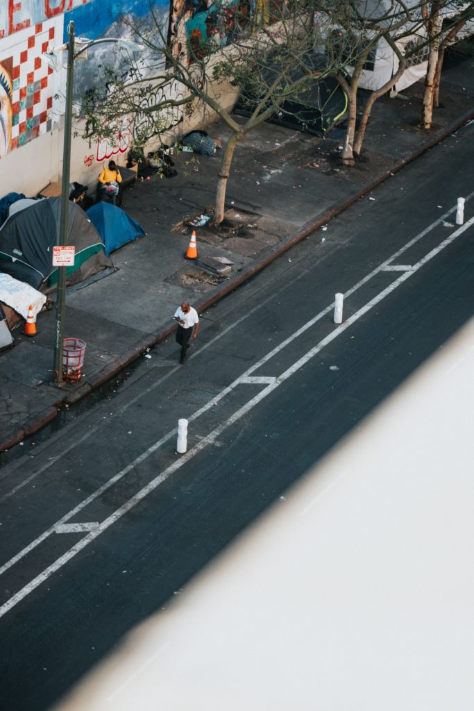 ľudia bez domova v Los Angeles