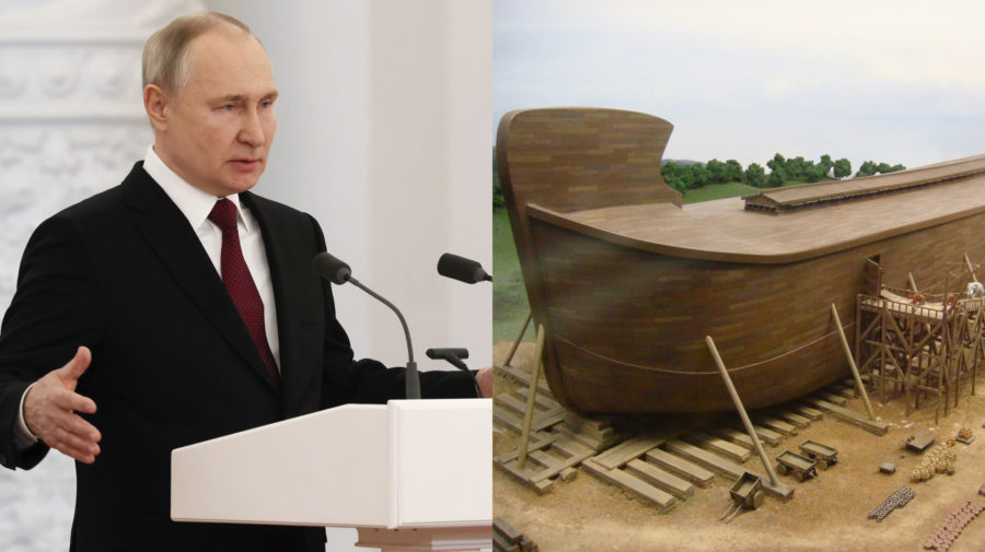 Ruský prezident Vladimir Putin a Noemova archa z Biblie