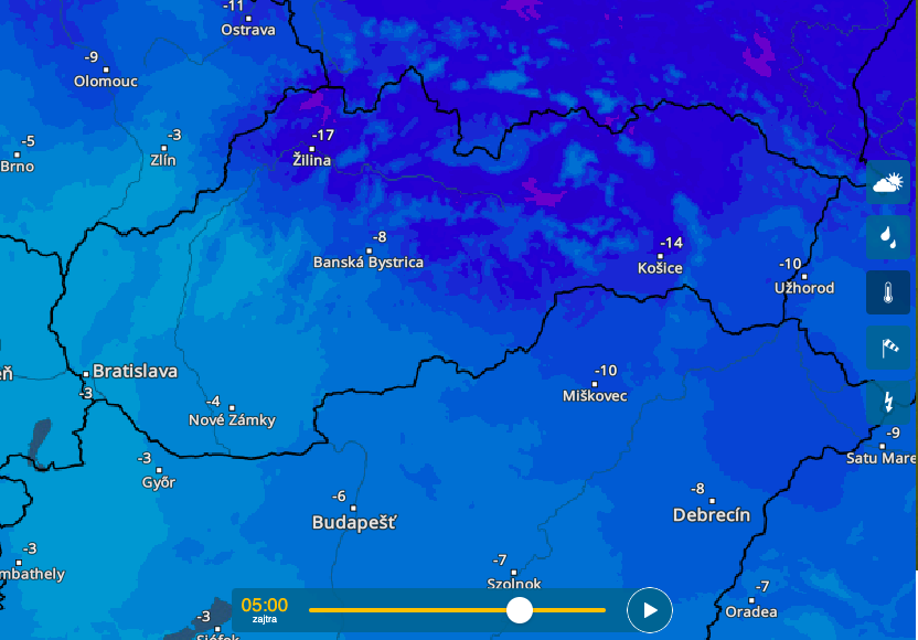 Mráz, pondelok 5:00.