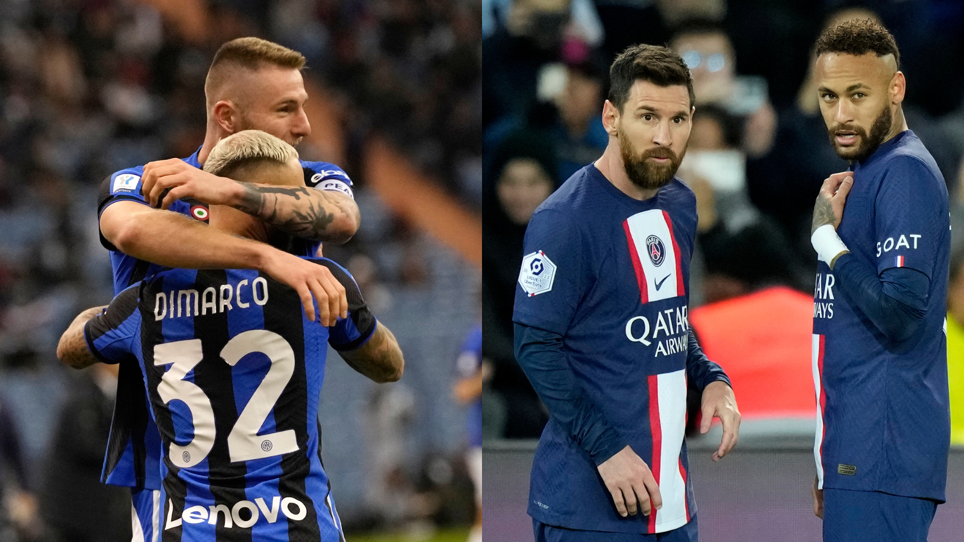milan škriniar inter miláno psg lionel messi neymar futbal