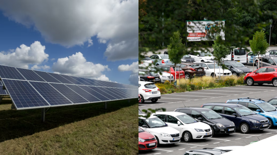 solárne panely energia parkovisko
