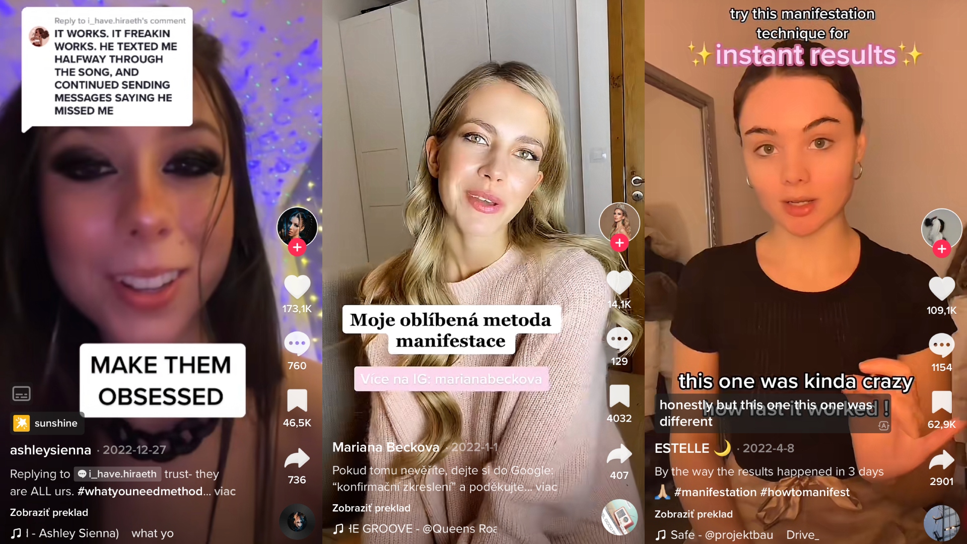 TikTok manifestácia techniky