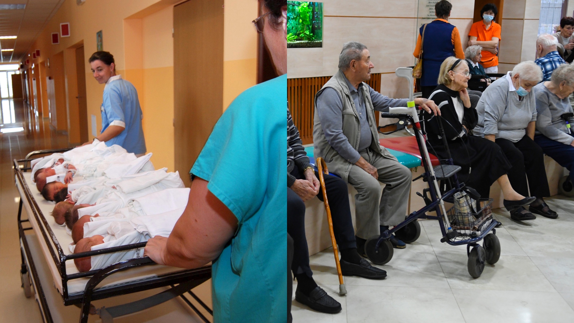 deti v pôrodnici, seniori