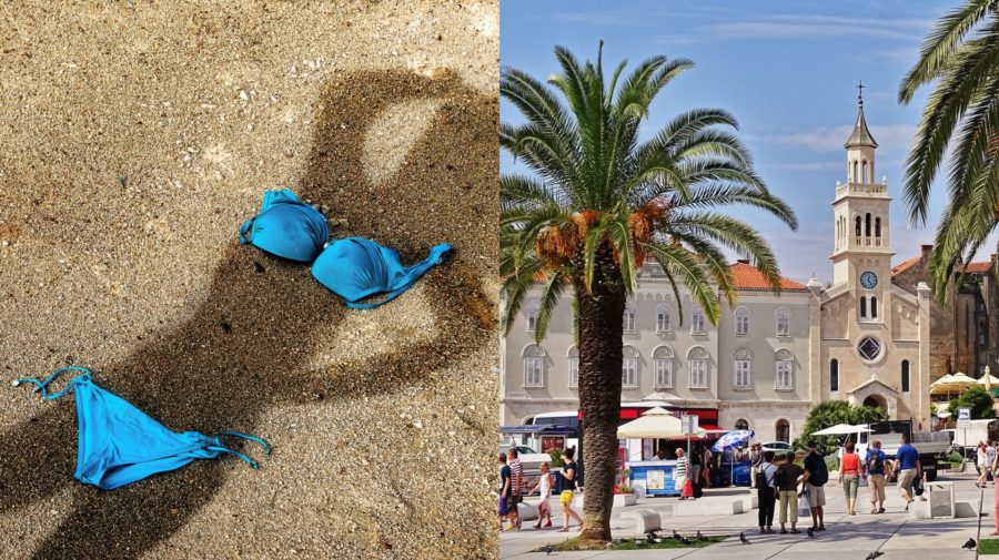 chorvátsko split bikini plavky zákaz