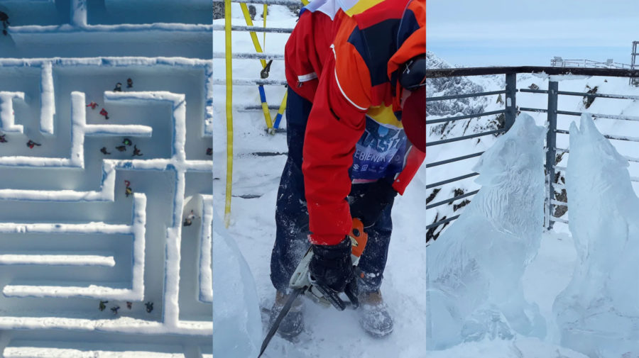 Najväčší labyrint na svete, ľadové sochy na vrcholci Lomnického štíti