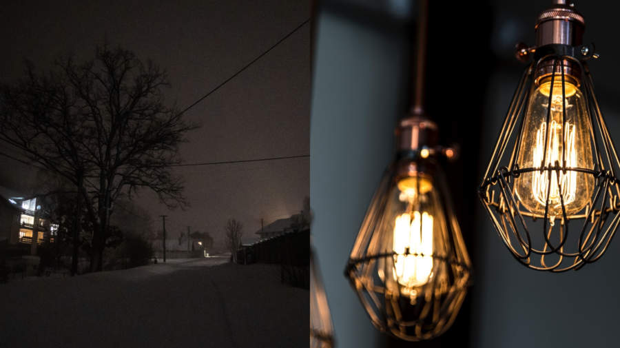 Ulica v Liptovskej Tepličke a žiarovky