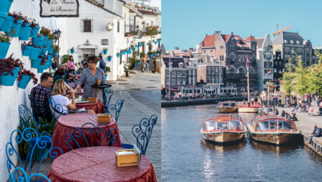 Reštaurácia v Španielsku a rieka v Holandsku