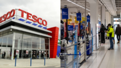 Vstup do Tesca a audia pro pokladniach