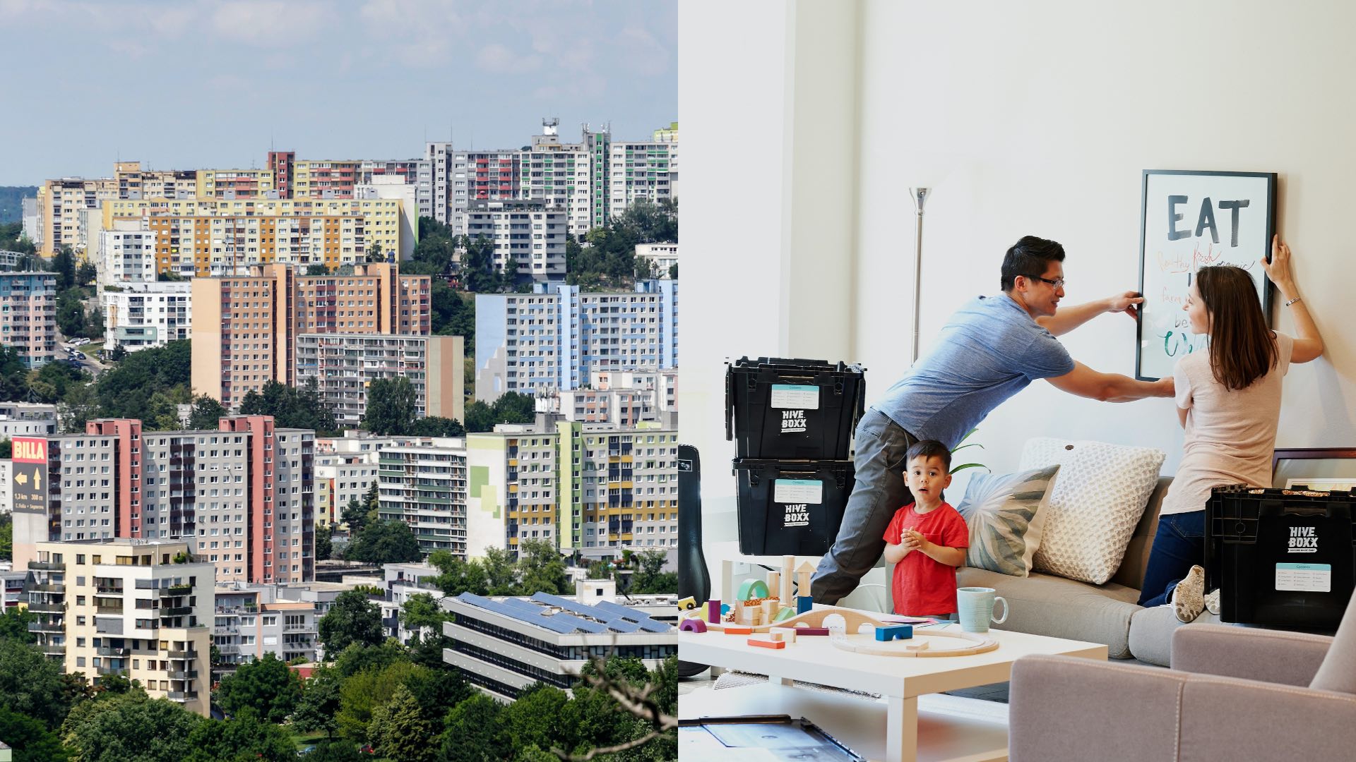 Dlhé diely a rodina, ktorá sa sťahuje