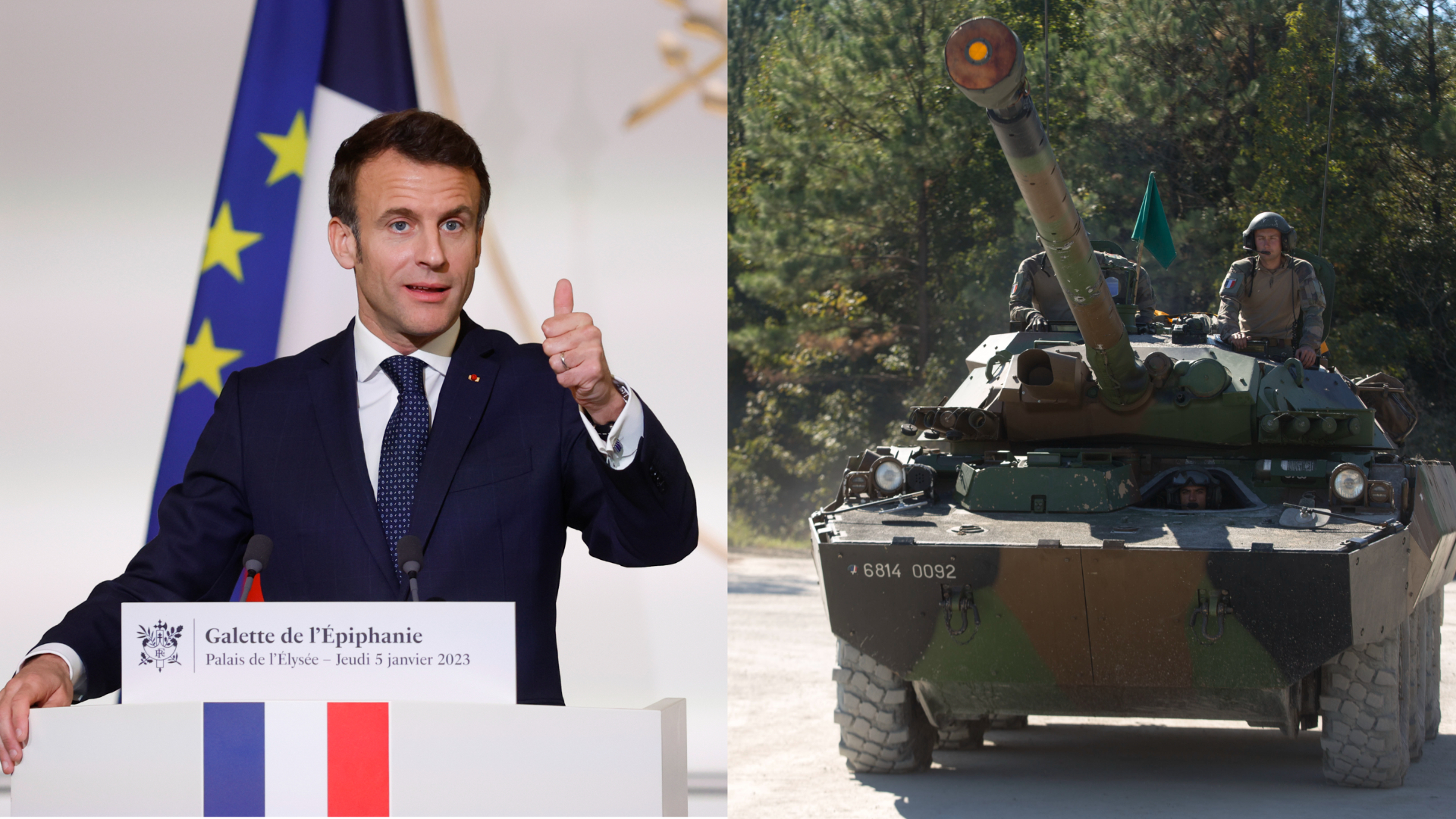 AMX-10 RC a Emmanuel Macron