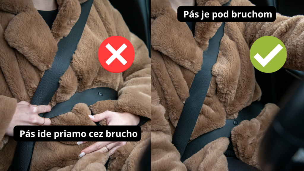 správne a nesprávne umiestnenie bezpečnostného pásu v aute
