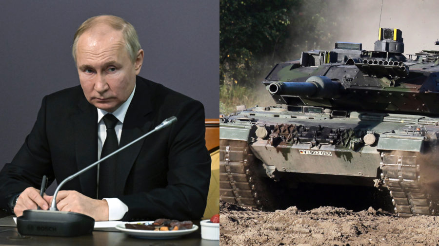 Ruský prezident a nemecký tank