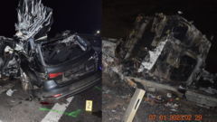 Zdeformované autá po nehode