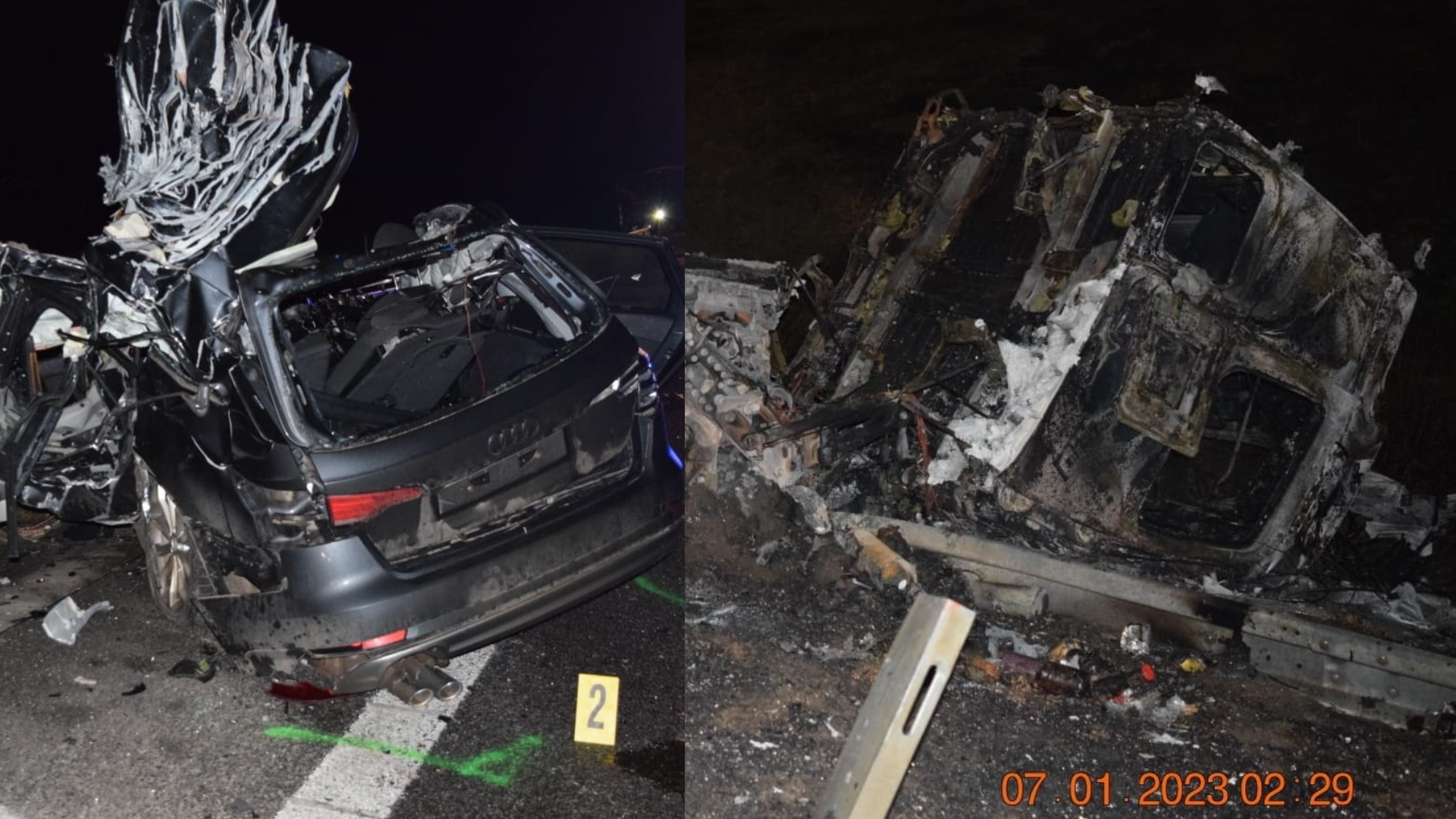 Zdeformované autá po nehode