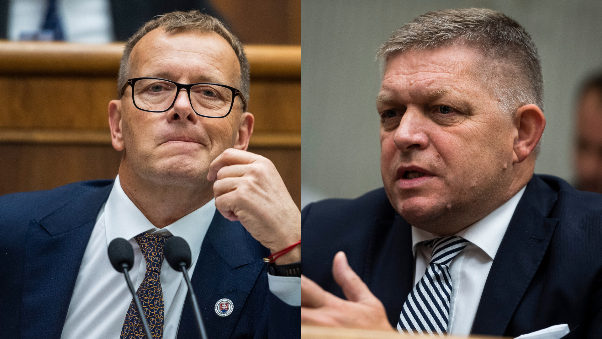 Boris Kollár a Robert Fico gestikulujú