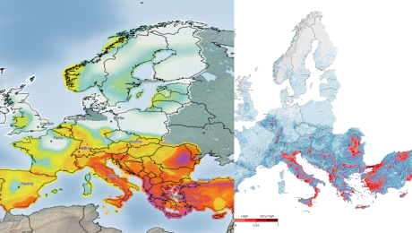 Mapa zemetrasení v Európe