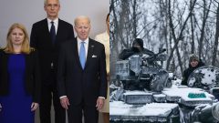 americký prezident Joe Biden pózuje s lídrami krajín tzv. Bukureštskej deviatky (B9) vrátane Zuzany Čaputovej a Jensa Soltenberga