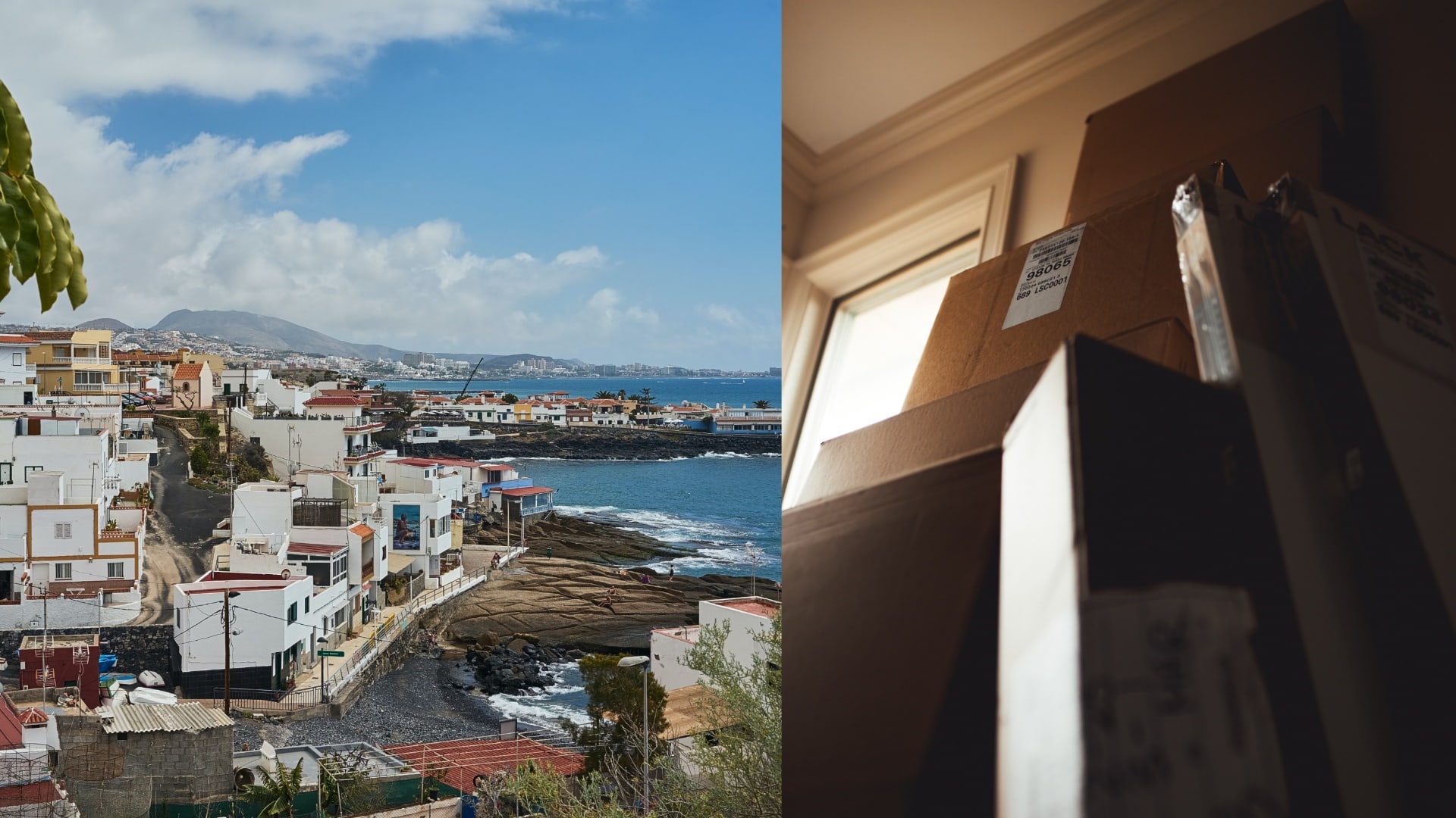 Na snímke Tenerife a škatule pri sťahovaní