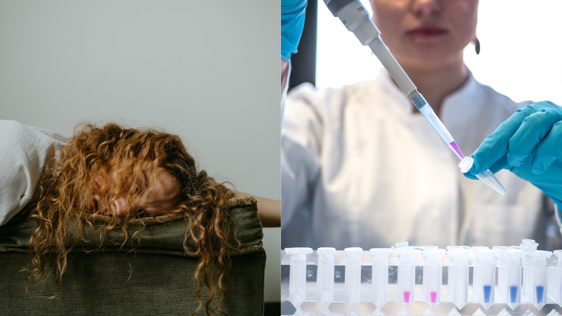 Žena v depresii a výskumníčka pri práci