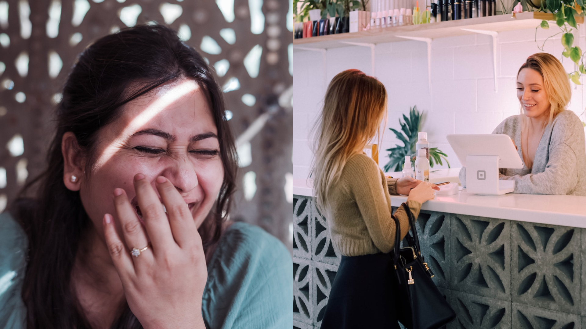 žena sa semée a predavačka so zákazníčkou