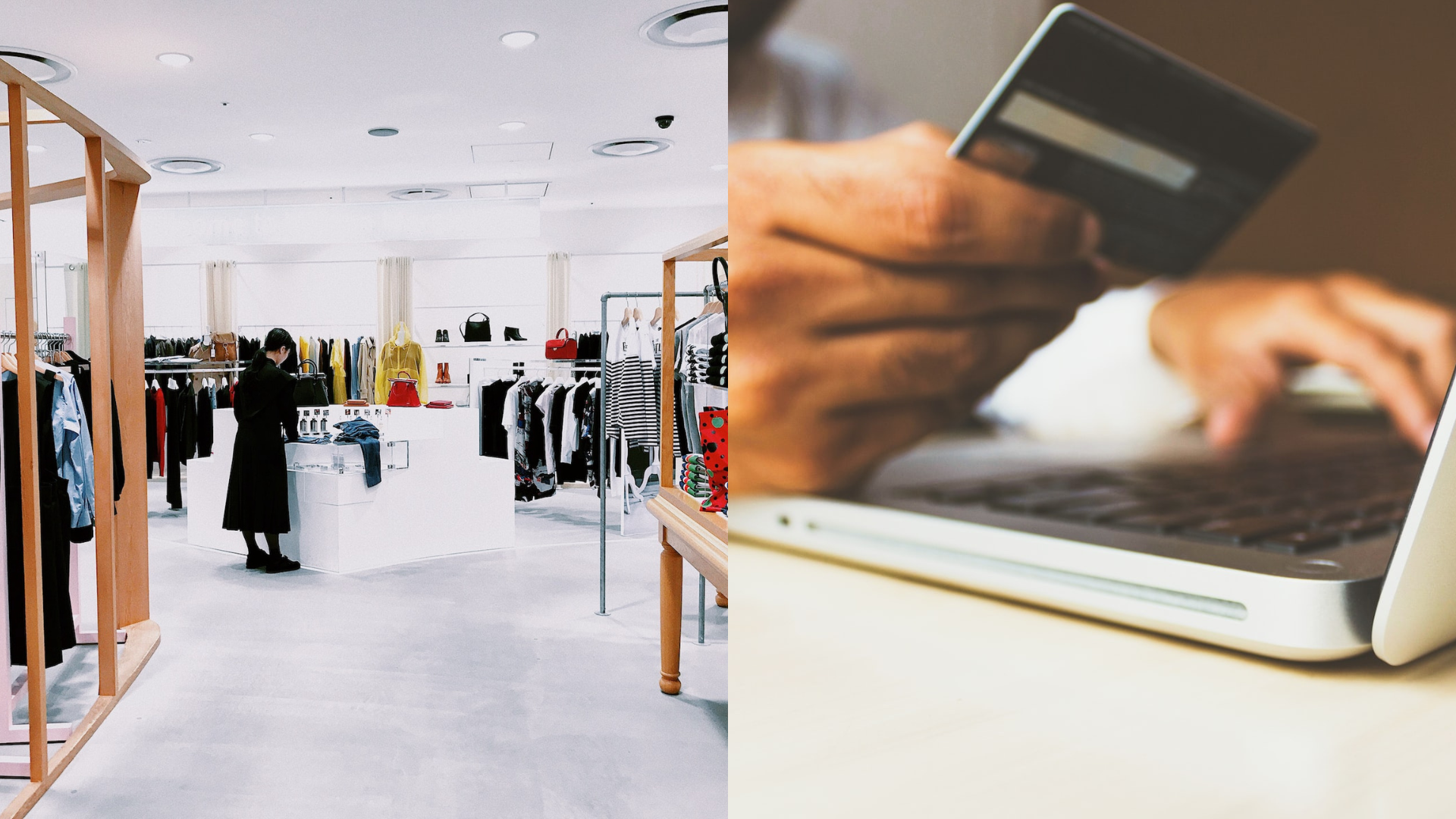 Obchod s oblečením a online platba.