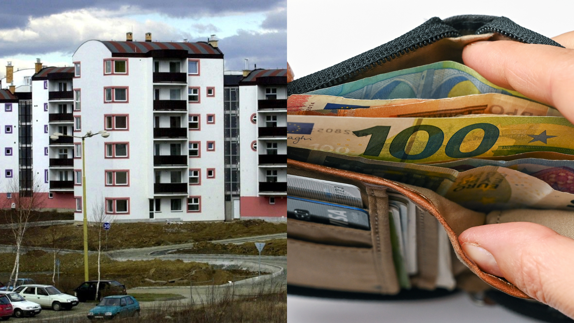 Pohľad na bytové jednotky a peňaženka