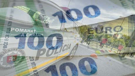 policajné auto, eurá