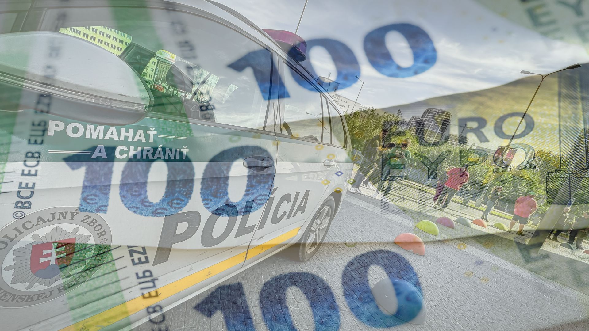 policajné auto, eurá