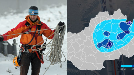 Horský záchranár a mapa teplôt