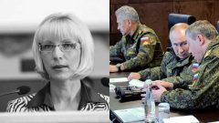Na snímke Marina Jakinová, bývlá šéfka financií ministertva obrany Ruskej federácie, ktorá záhadne vypadla z okna a zahynula. Putin a Šojgu za stolom