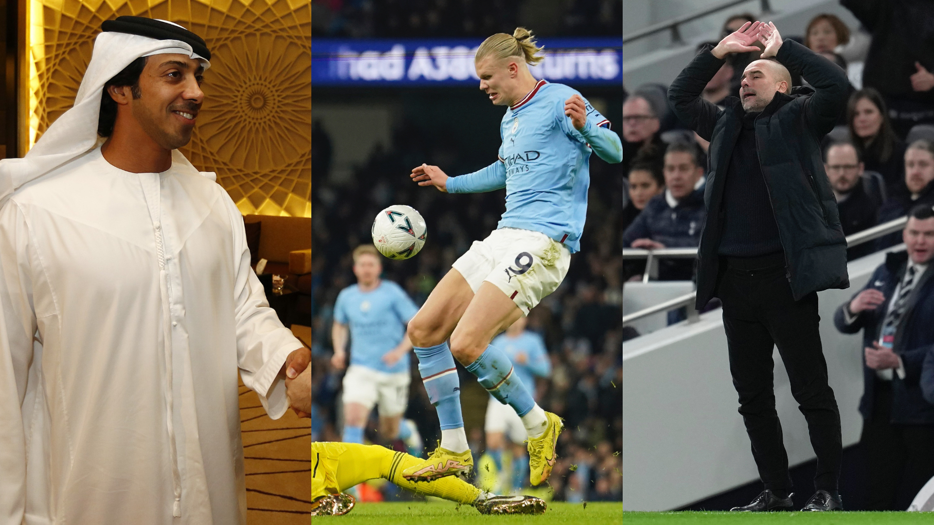 Futbalový klub Manchester City, šejk Mansour bin Zayed bin Sultan Al Nahyan, Erling Haaland a Pep Guardiola