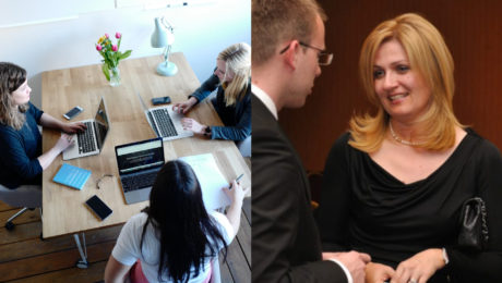 Na snímke sú podnikateľky sediace pri stole a Slovenka Márie Blašková v rebríčku top podnikateliek na Slovensku