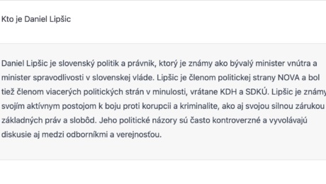 chatGBT o Danielovi Lipšicovi