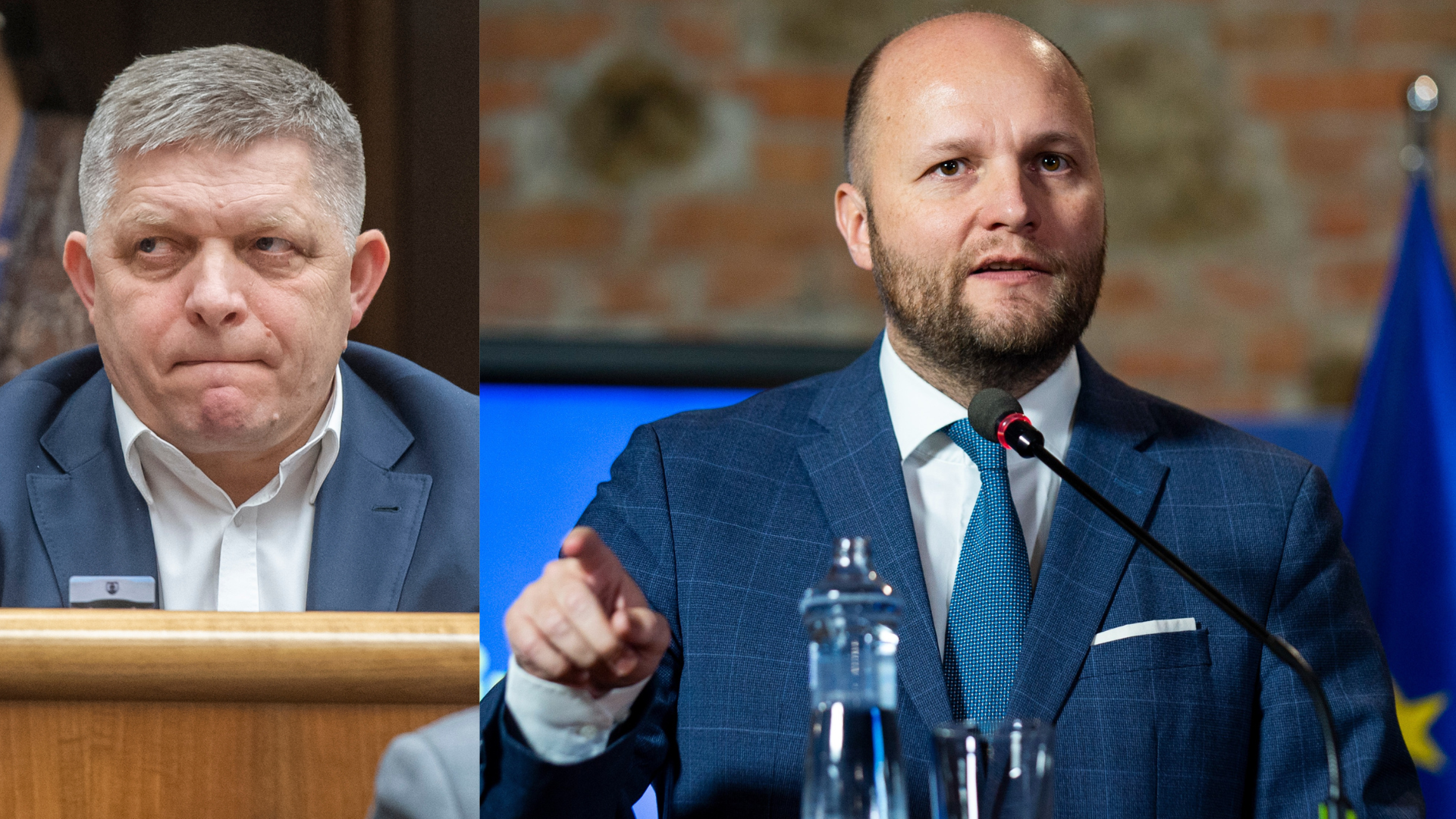Robert Fico a Jaroslav Naď gestikulujú