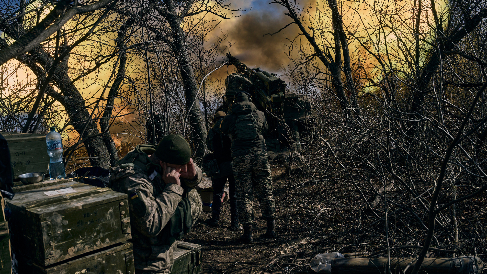 Záber z vojny na Ukrajine.