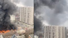 Požiar budovy patriacej pod FSB ruskú tajnú sluťbu v meste Rostov na Done v Rusku