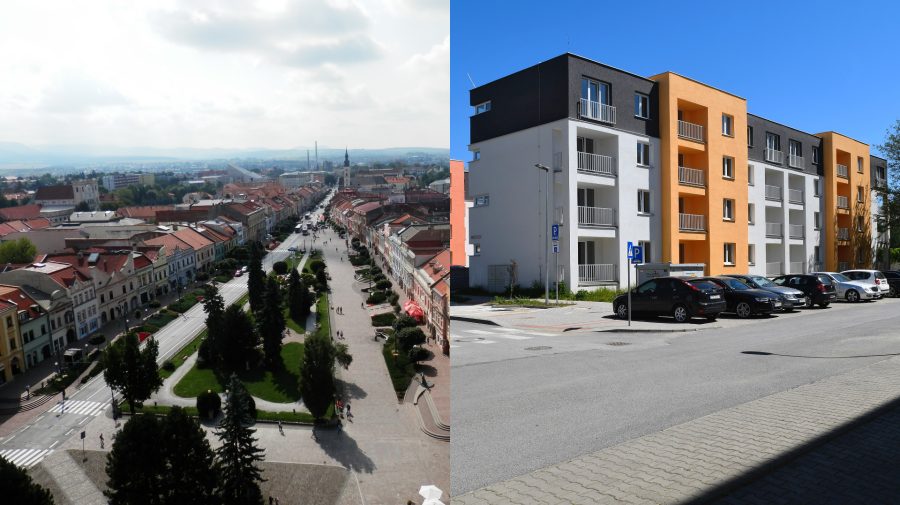 Záber na Prešov, centrum, Hlavná ulica, námestie. Nájomné byty v Prešove, Bajkalská ulica